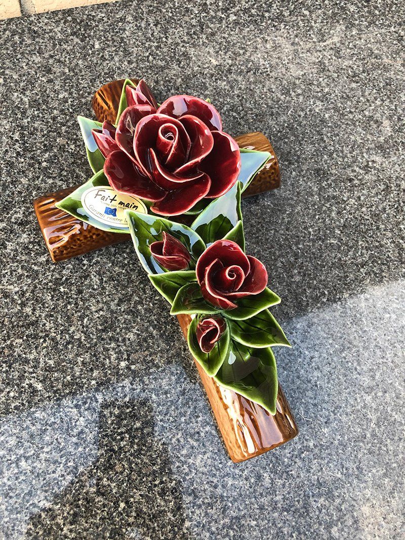 Majolica Red Rose — S.R. Horder Monumental Masons in Rutherford, NSW