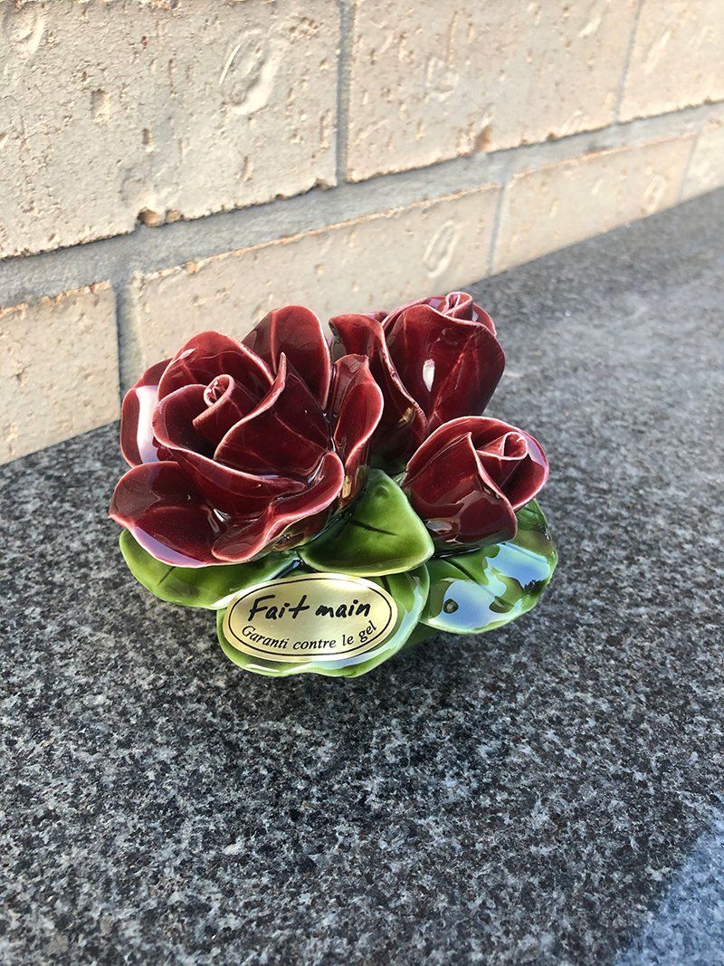 Majolica Pile of Red Roses— S.R. Horder Monumental Masons in Rutherford, NSW