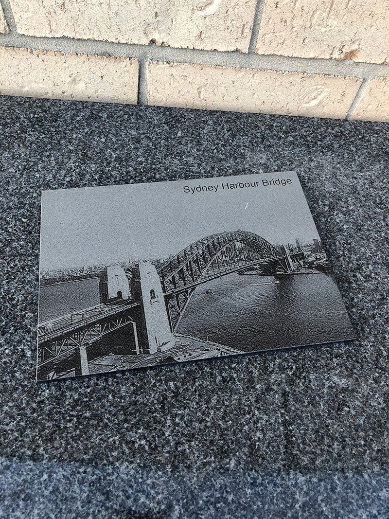 Motifs - Etching with Bridge Engraved — S.R. Horder Monumental Masons in Rutherford, NSW