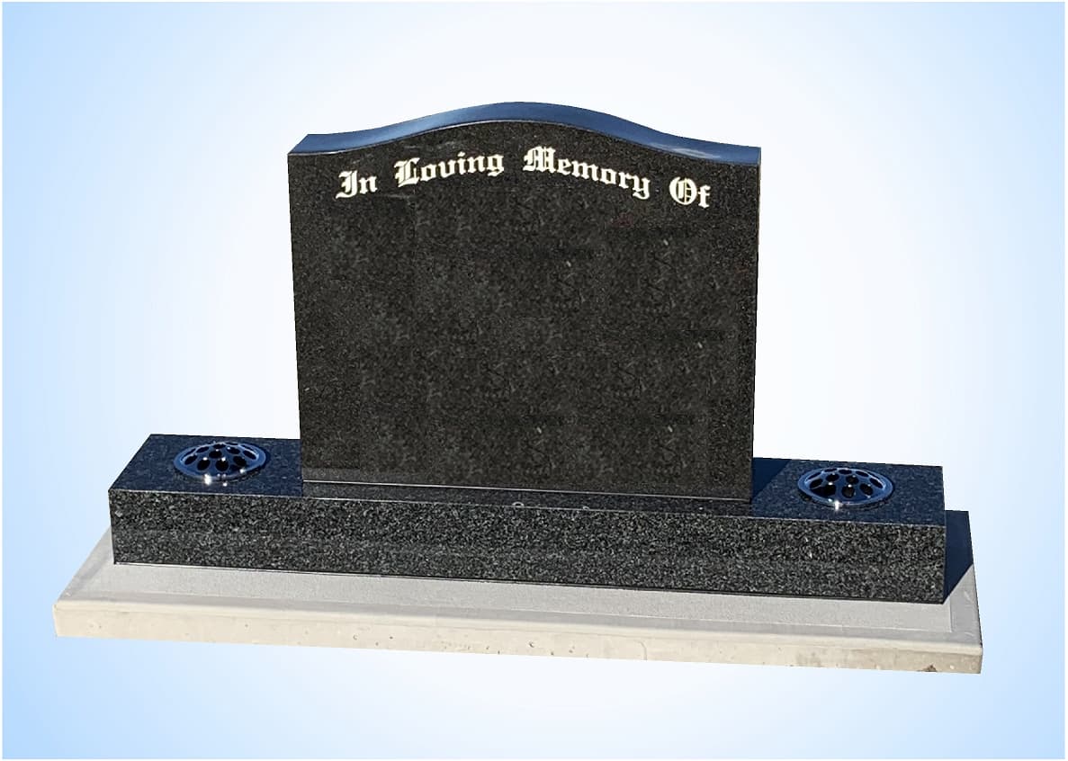 Black Lawn Style Headstone — S.R. Horder Monumental Masons in Rutherford, NSW