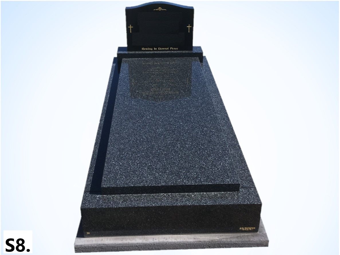 All Black Marble Single Monument — S.R. Horder Monumental Masons in Rutherford, NSW