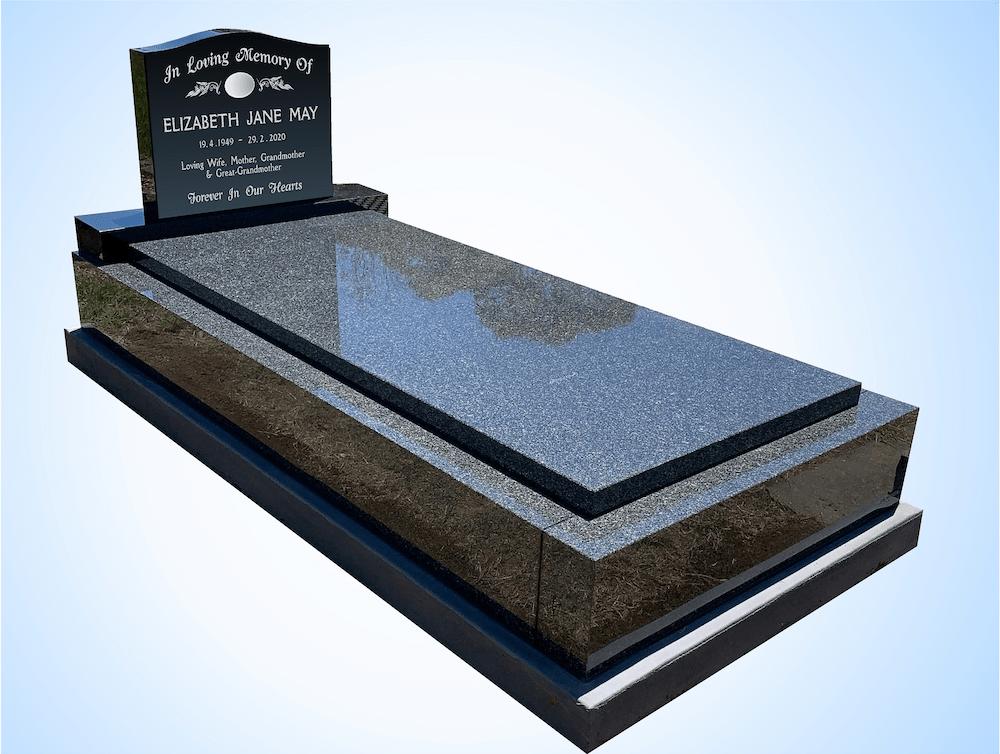 Side View Black Single Monument Grave Stone — S.R. Horder Monumental Masons in Rutherford, NSW