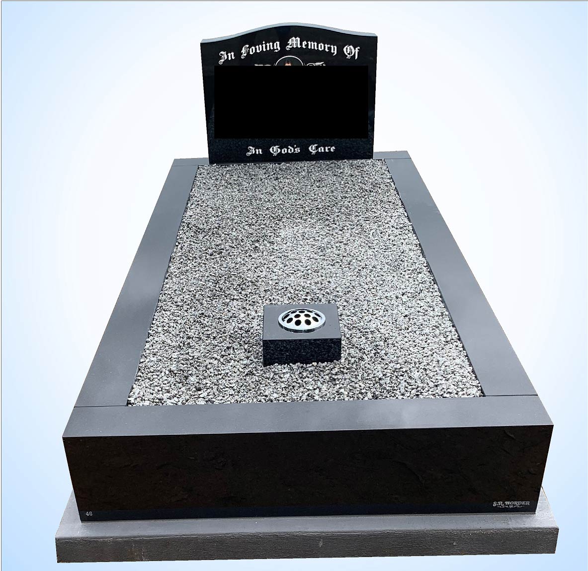 Single Black Monument Headstone — S.R. Horder Monumental Masons in Rutherford, NSW