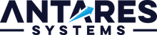 Antares Systems logo with an upward-pointing blue arrow through the 