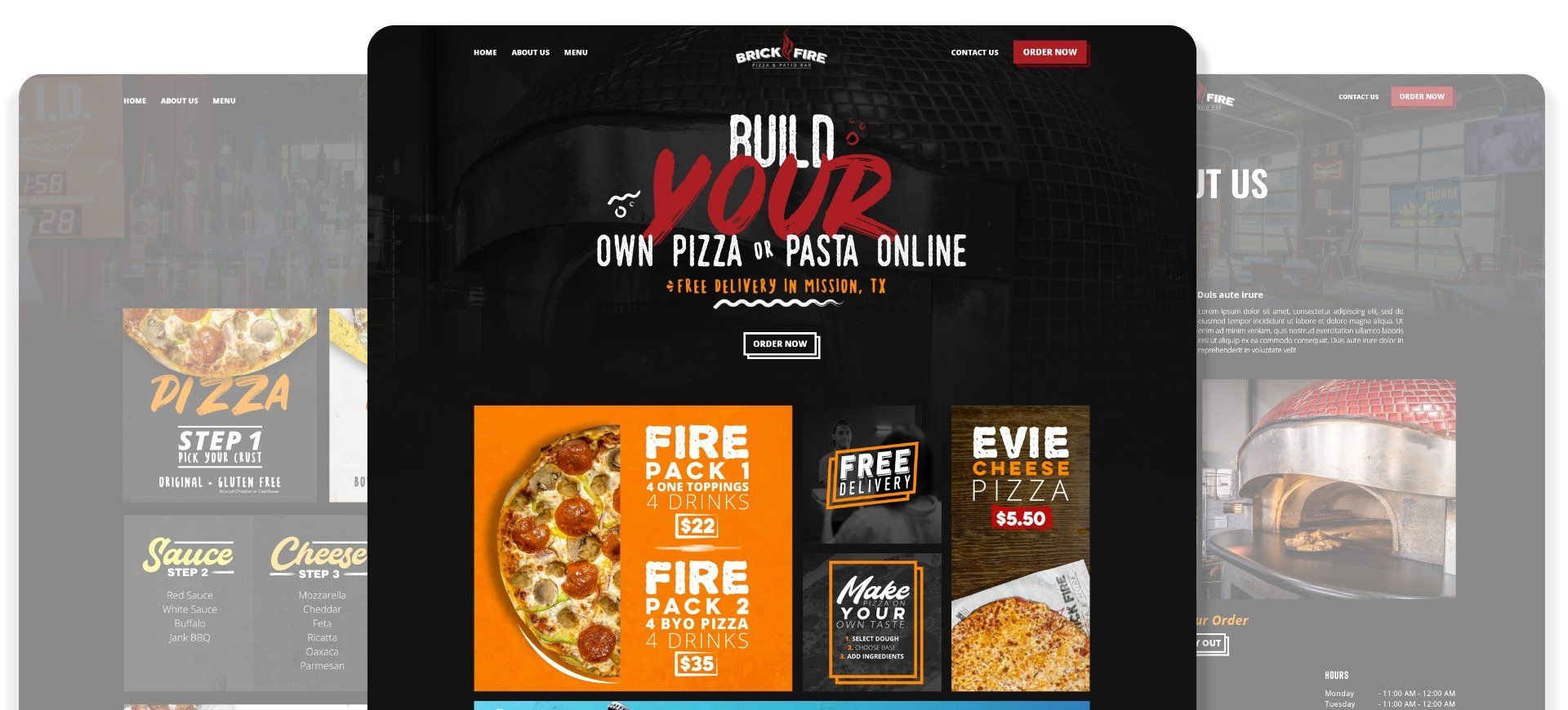 Antares Systems LLC | Brick Fire Pizza | Web Design and Online Ordering System