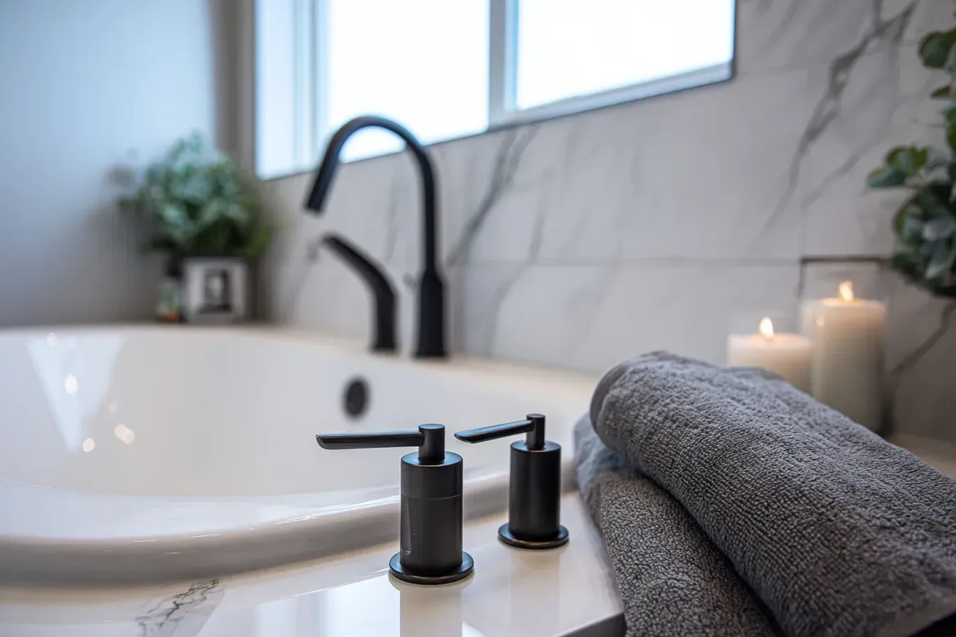 A Vancouver bathroom flooring renovation featuring hexagon tiles, durable grout, and heated flooring systems. Ideal for long-term comfort and performance. Completed by qualified bathroom contractors.
A Vancouver bathroom remodel highlighting corner vanity installation, upgraded fixtures, and ceramic tile backsplash. Modern lighting raises the room’s brightness. Installed by trusted professionals.
A Vancouver bathroom renovation with structural layout adjustments, new plumbing lines, and full waterproofing. Large tiles anchor the modern style. Completed by licensed contractors.
A Vancouver bathroom remodel featuring matte porcelain wall tiles, chrome fixtures, and custom vanity hardware. LED vanity mirrors improve daily functionality. Installed by expert remodel teams.