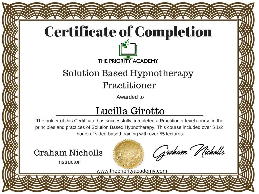 Lucilla Girotto Solution Based Hypnotherapy Practitioner Mental Emotional Health Campbell River BC Canada