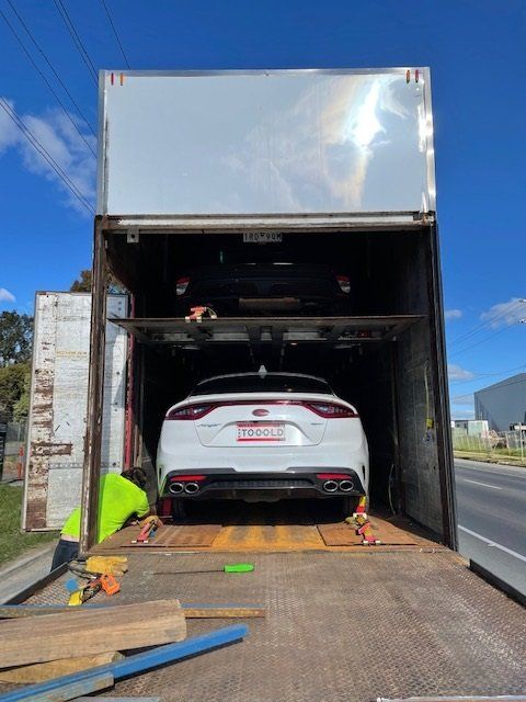 transported car in the truck
