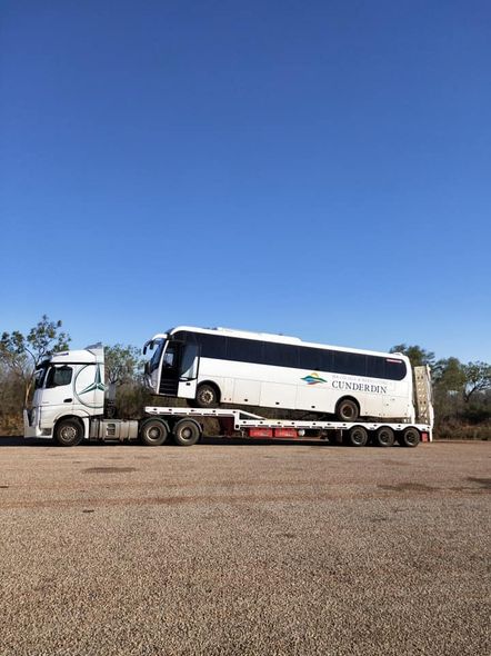 bus being transported