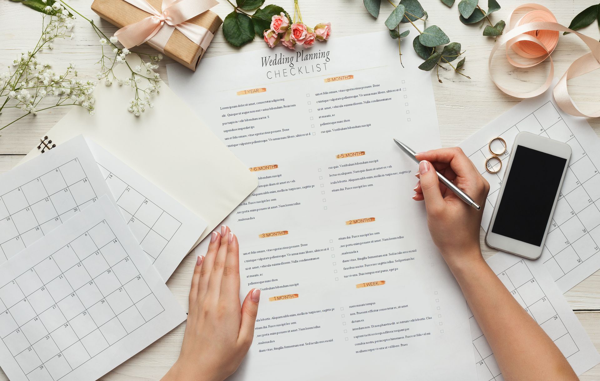 Wedding Planning Checklist and Flatlay