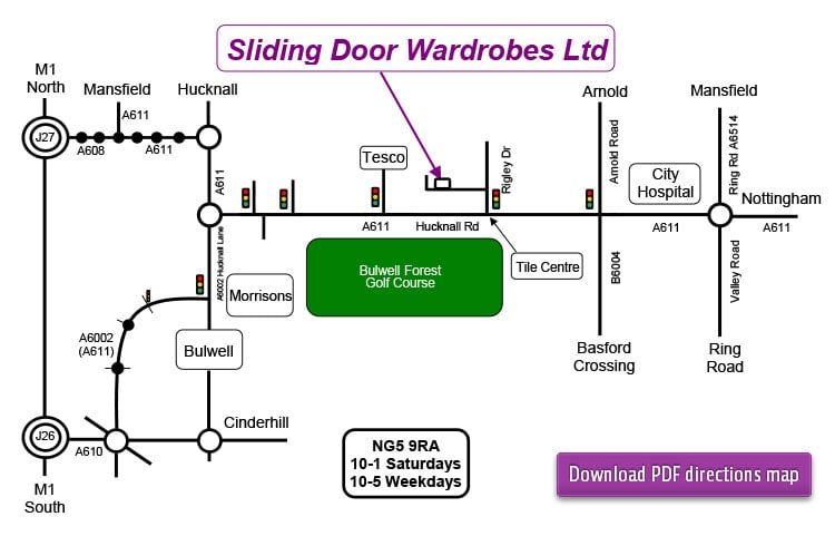 Directions to Sliding Door Wardrobes