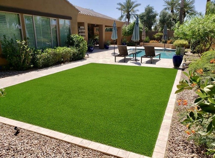 an artifical grass lawn
