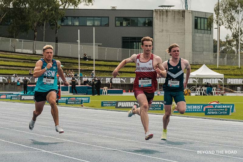 Sprinting wide angle