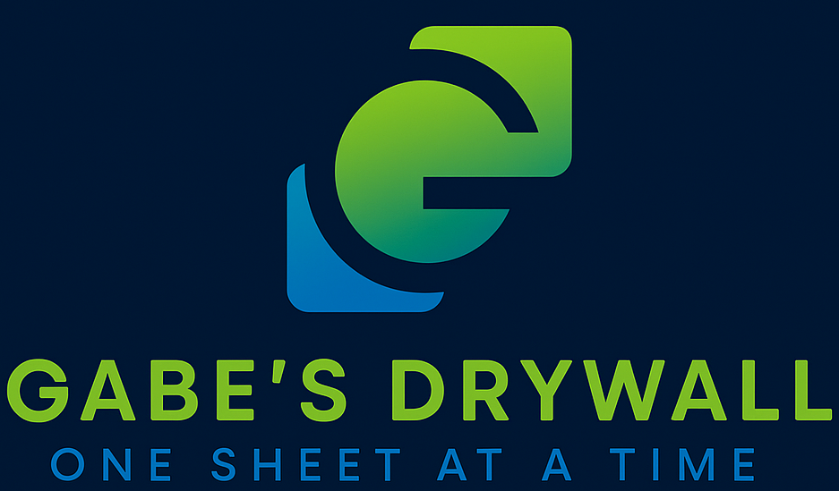 A logo for gabe 's drywall one sheet at a time