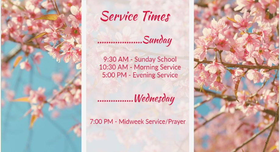 Spring Service TImes