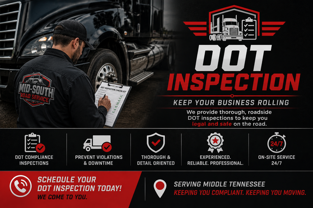 On-site annual DOT inspection for commercial trucks