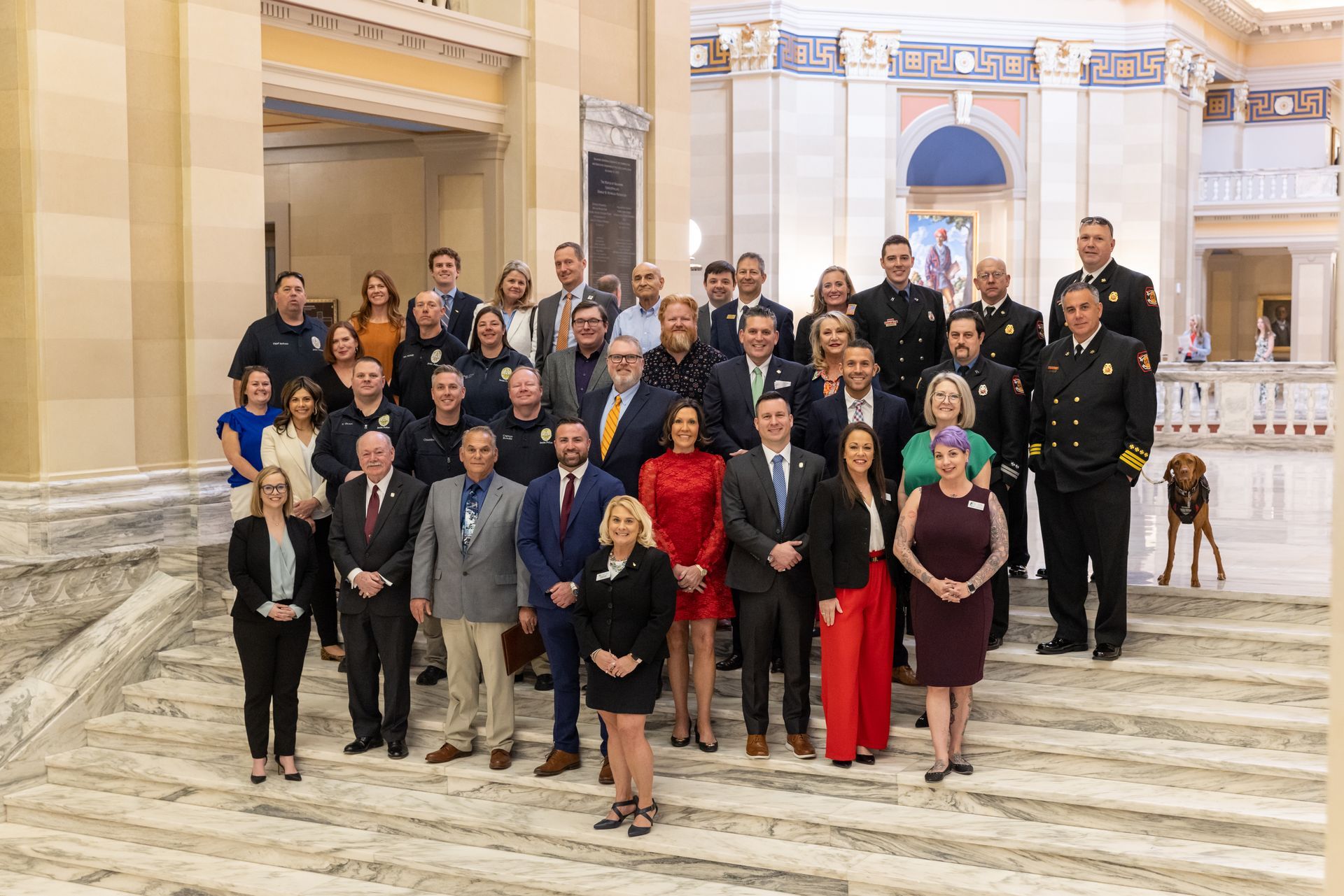 Group of professionals at Oklahoma State Capitol. 