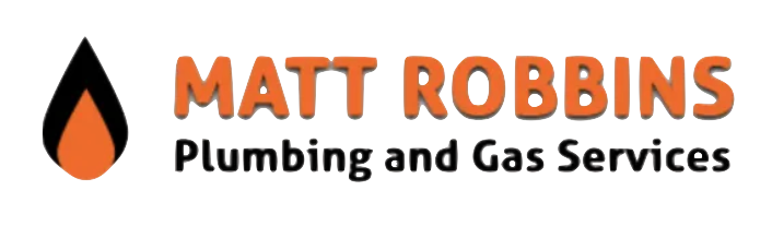 A logo for matt robbins plumbing and gas services