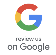 A google logo that says `` review us on google ''.