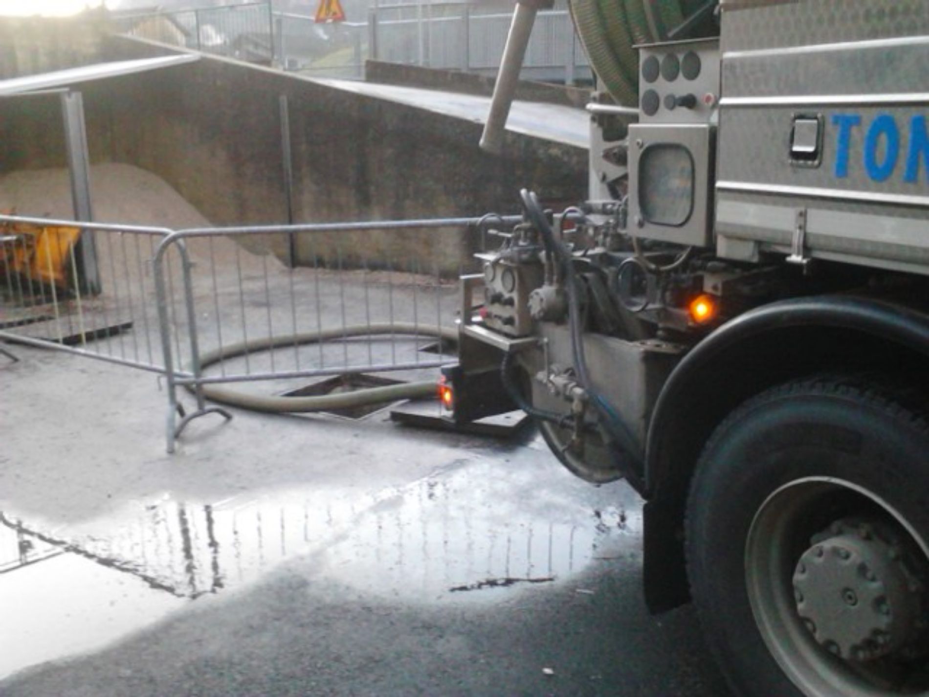 intervento per lo spurgo di fognature