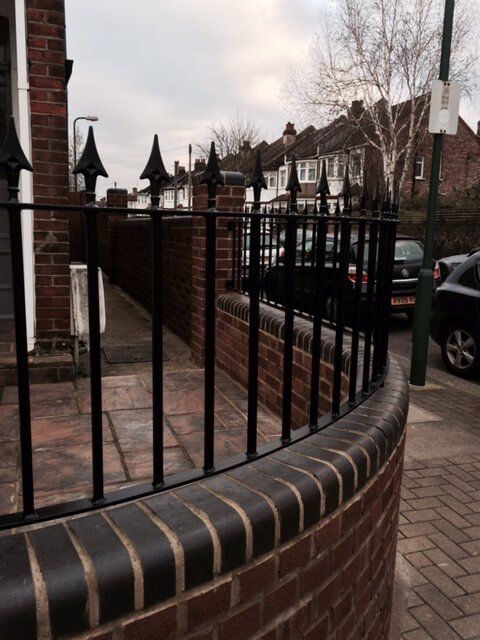 Pointed black metal railings