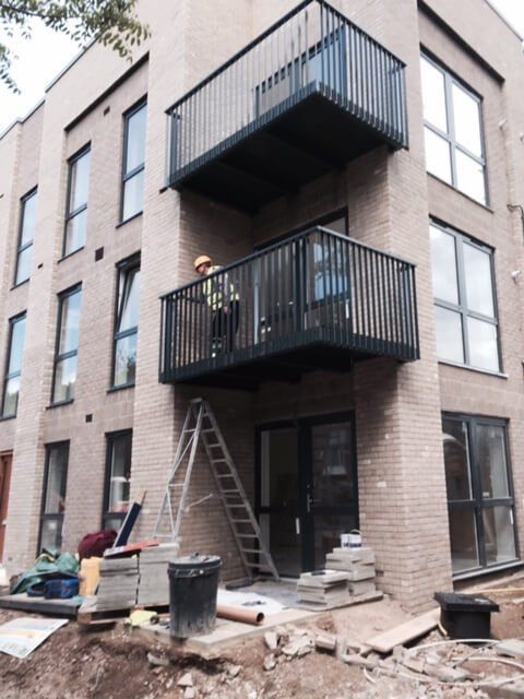 New balconies added to flat block