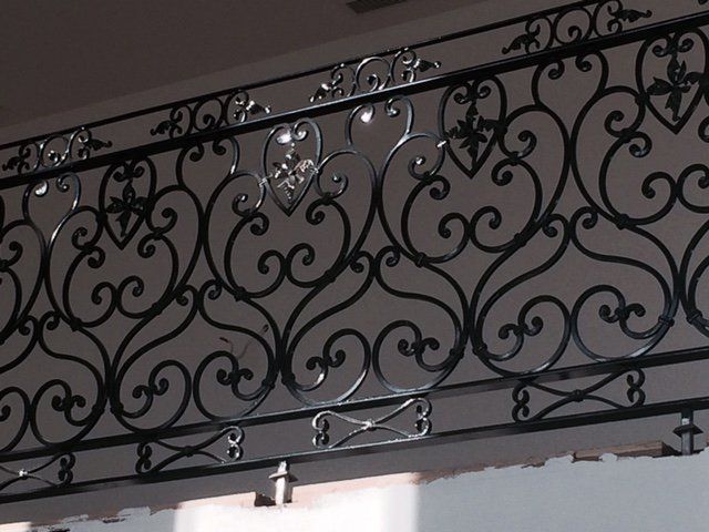 Black detailed metal fencing