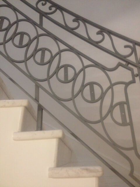 Silver circle detailed staircase