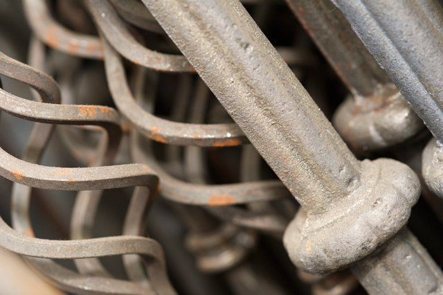 Close up of metal staircase detailing