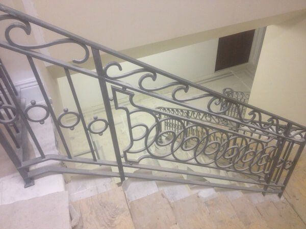 Glossy brass handrail
