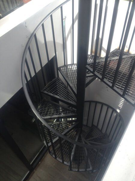 Black steel spiral staircase