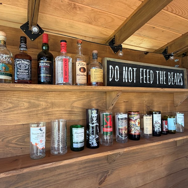 DIY glasses made from old bottles.