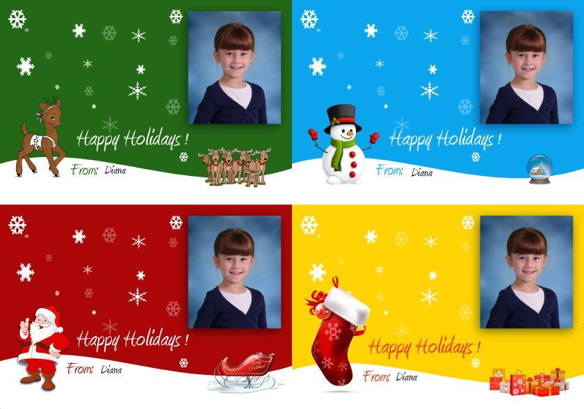 holiday cards with school picture