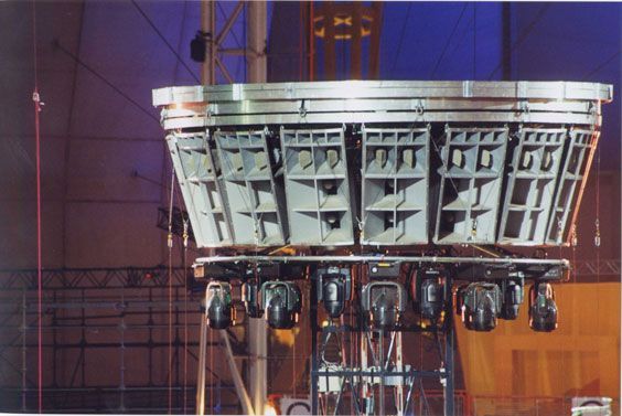 Massive Circular Speaker Array at Event Setup