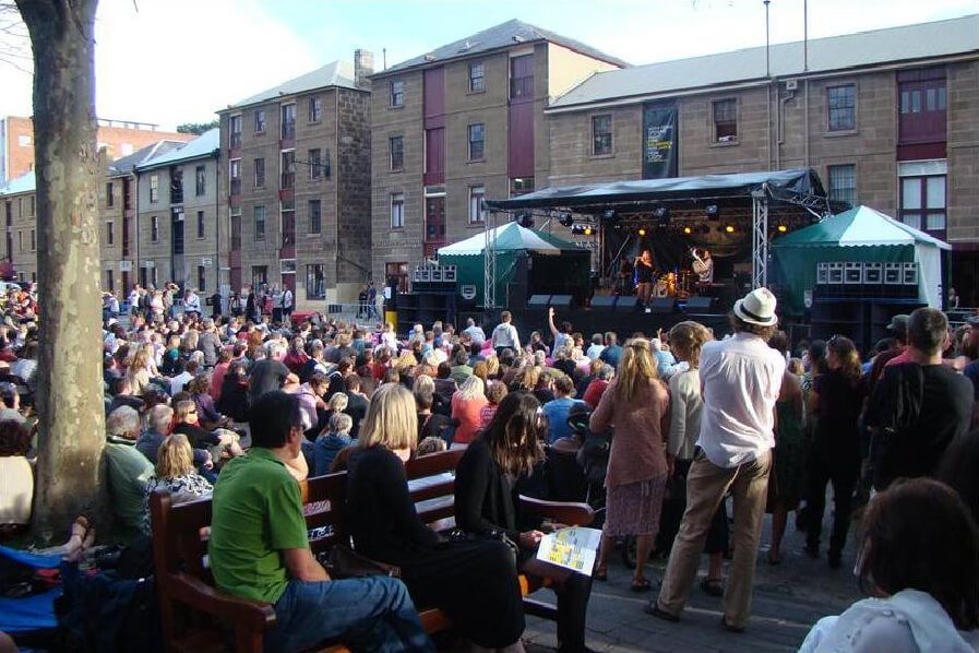 Outdoor Festival Sound Stage with Live Crowd Energy