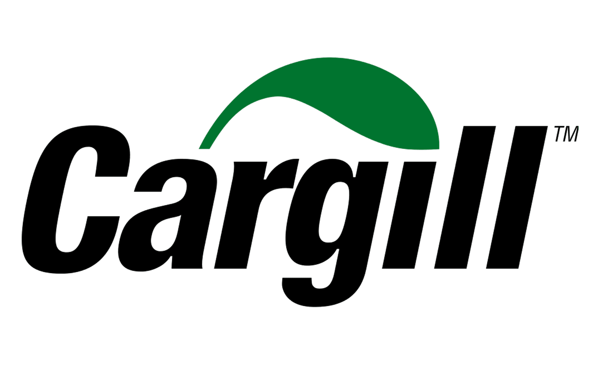 Cargill logo: Black text with a green leaf above.