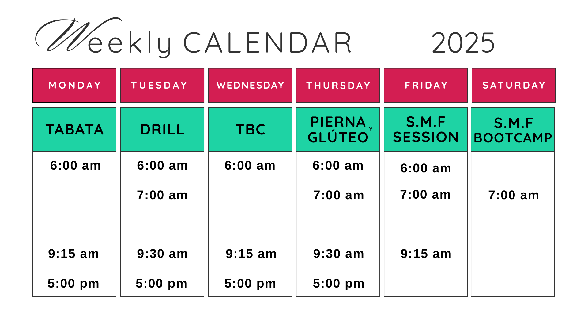Weekly Schedule