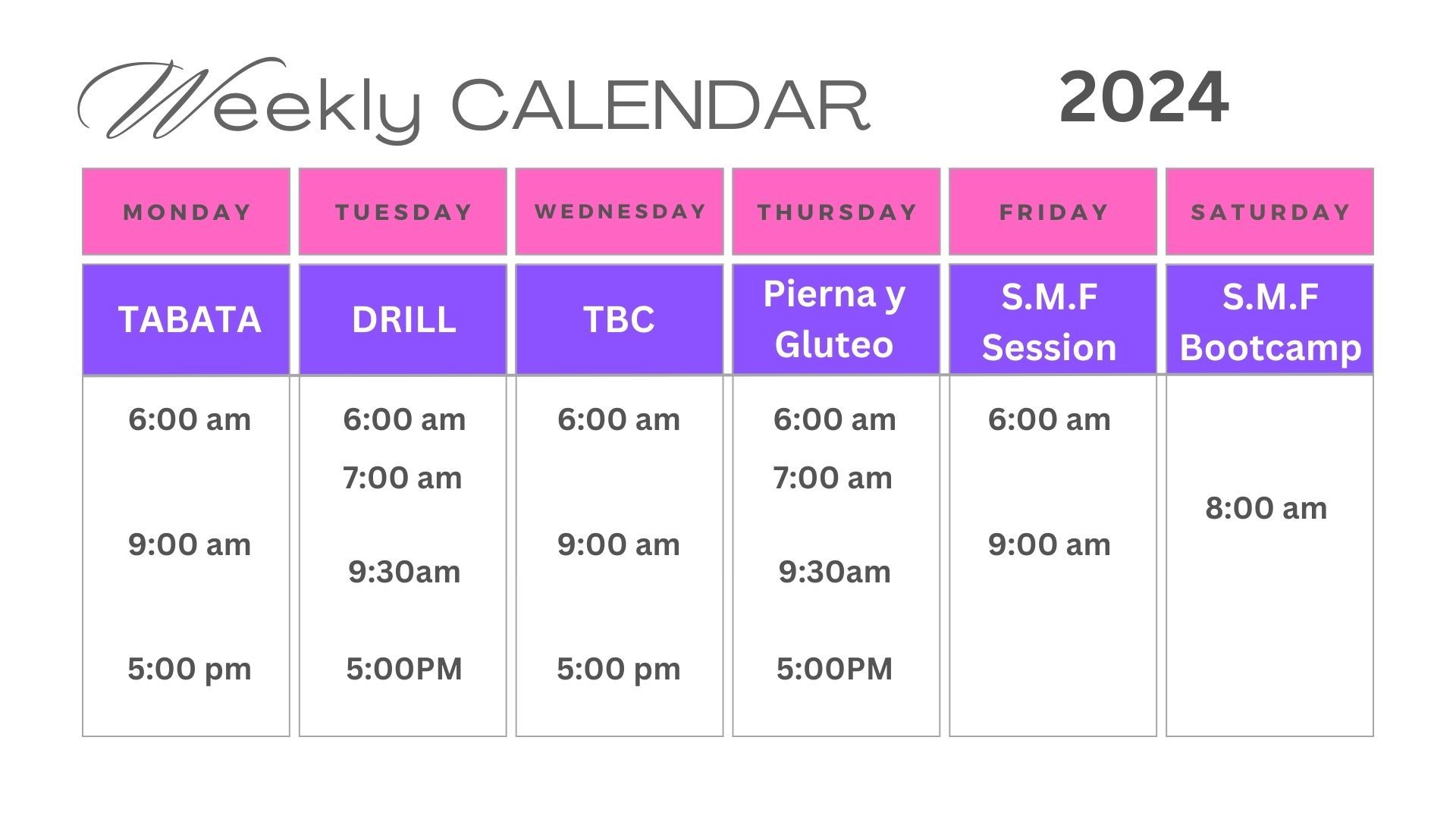 Weekly Schedule