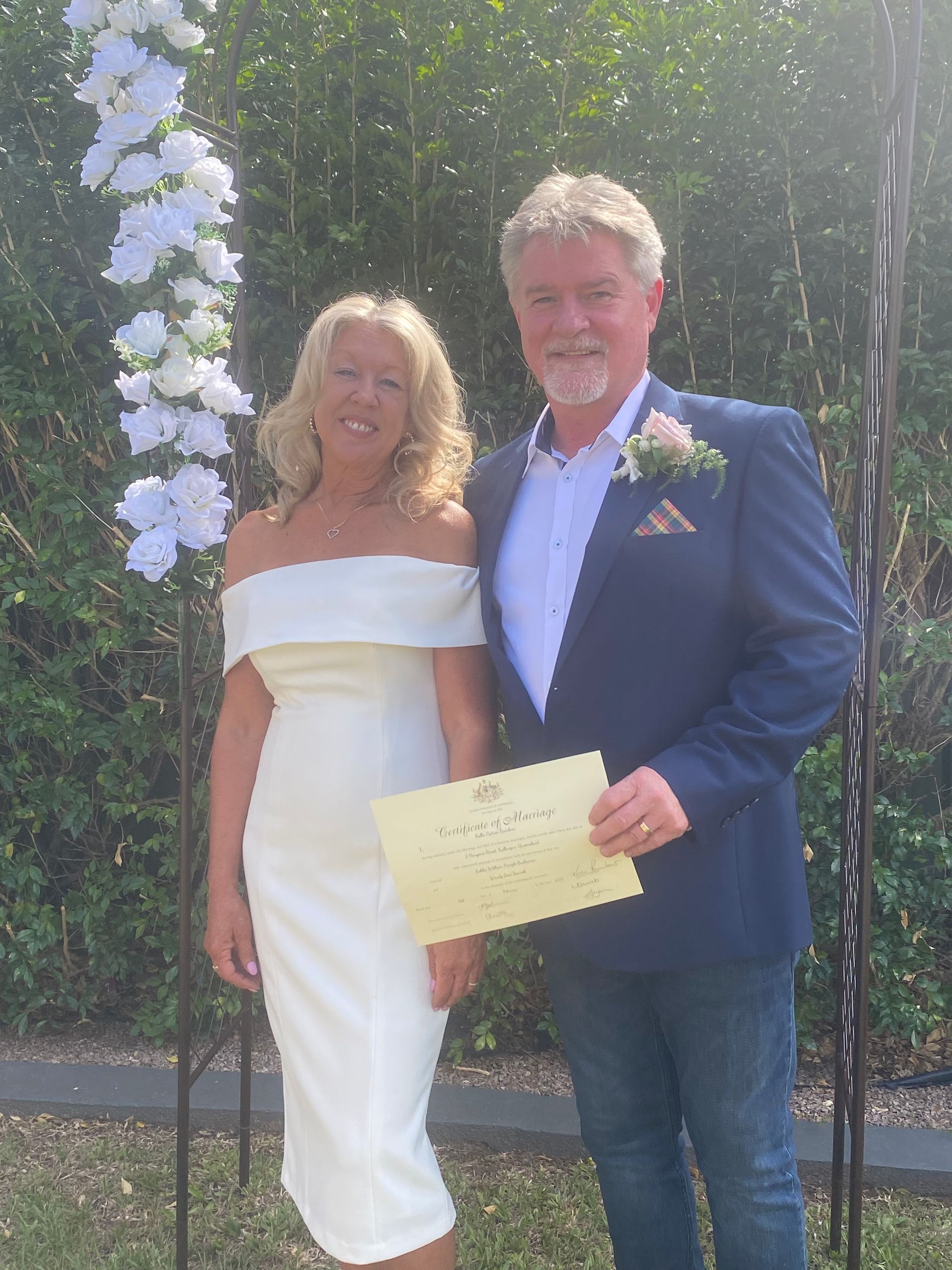 Wendy & Robbie – an intimate wedding at home before jetting off on their honeymoon.