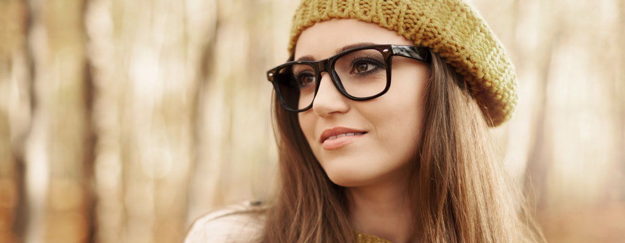 Girl with designer glasses
