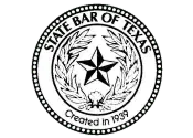 The State Bar of Texas circular logo featuring a central star surrounded by a laurel wreath and the text "Created in 1939."