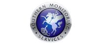 Southern Monitoring Services logo: a knight on a winged horse, within a blue circle, surrounded by text.