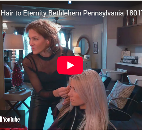 A woman is getting her hair cut in Bethelehem, PA
