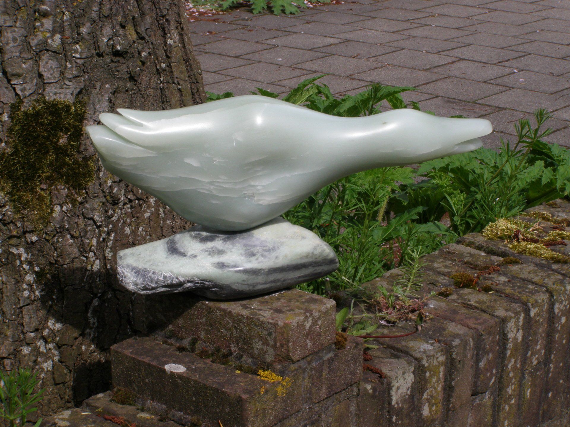 Beeld Gans speksteen Laura Ruhe