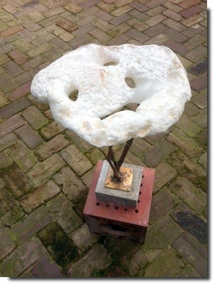 Beeld bomen wit albast met brons Laura Ruhe