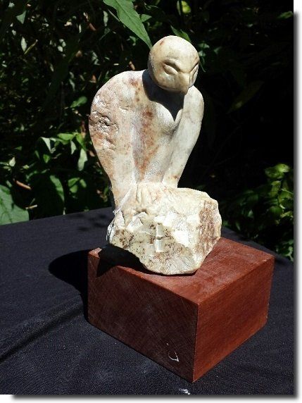 Beeld valkenjong serpentijn annekoos