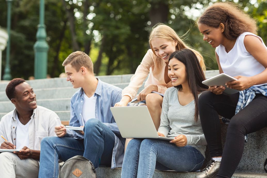 group of students studying together