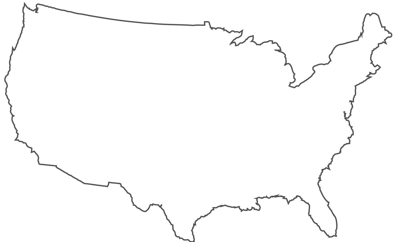 A silhouette of the united states of america on a white background.