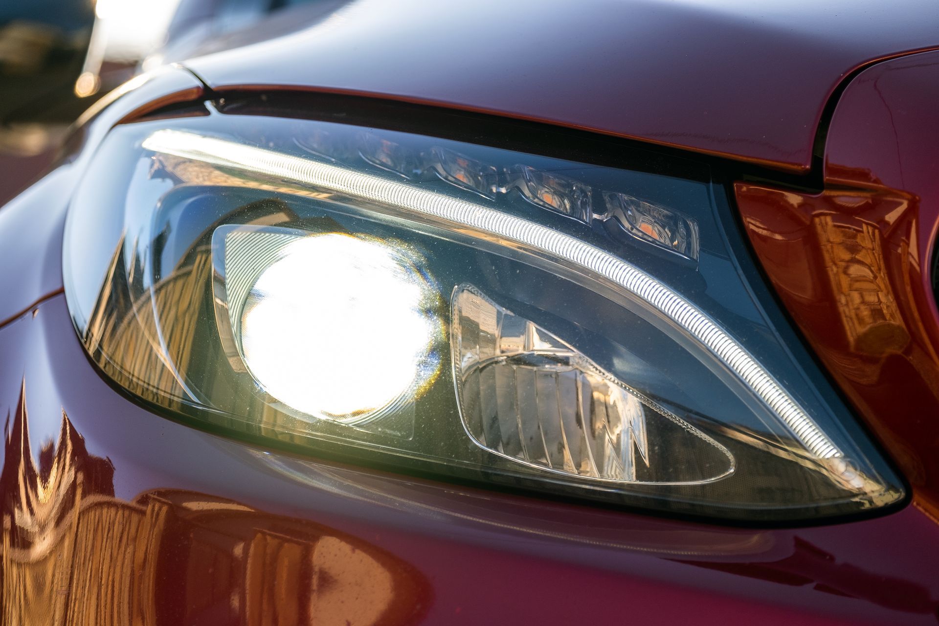 This is a picture of headlight restoration. It shows how clear a headlight should be.