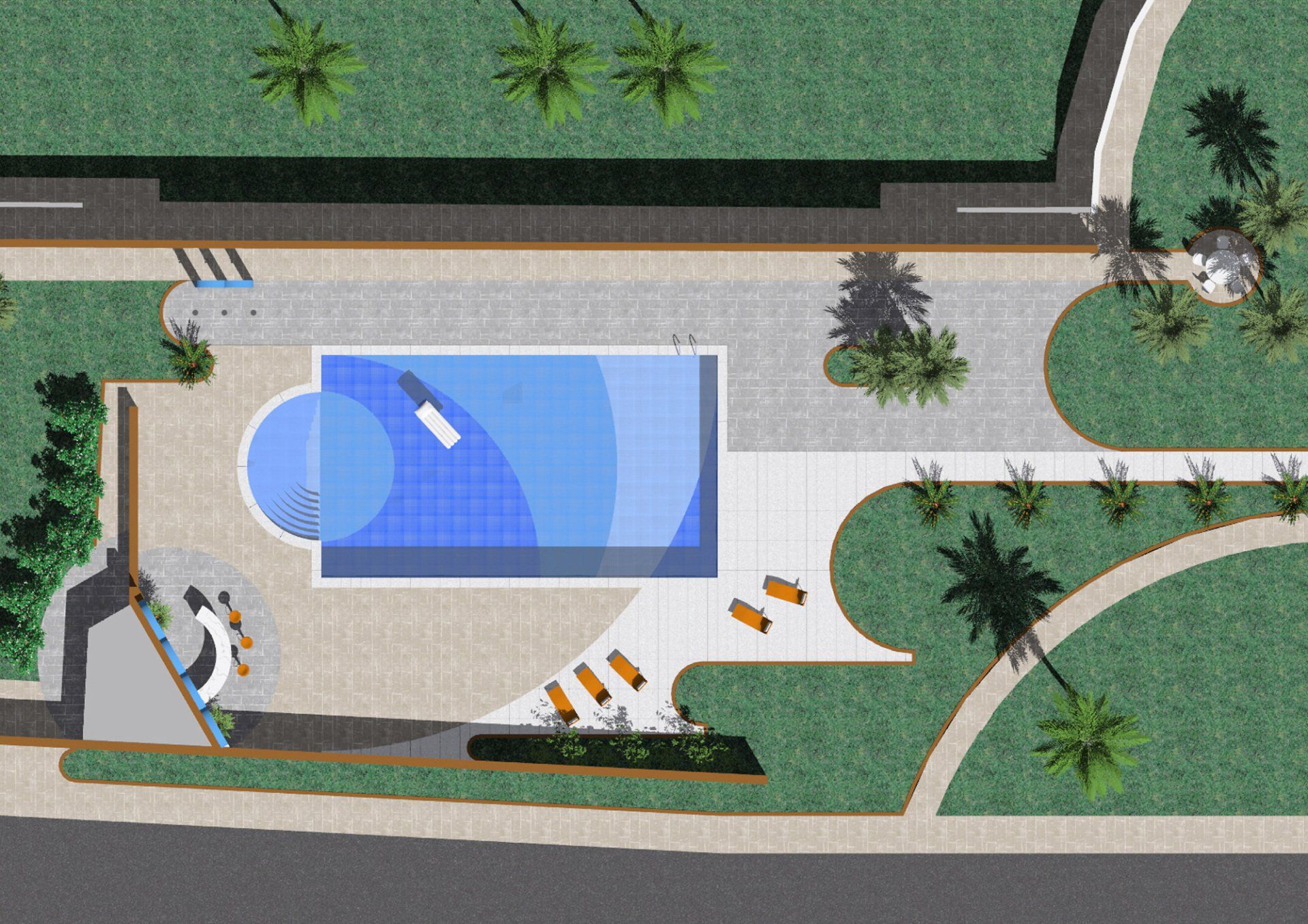 Area benessere con piscina e spazi relax